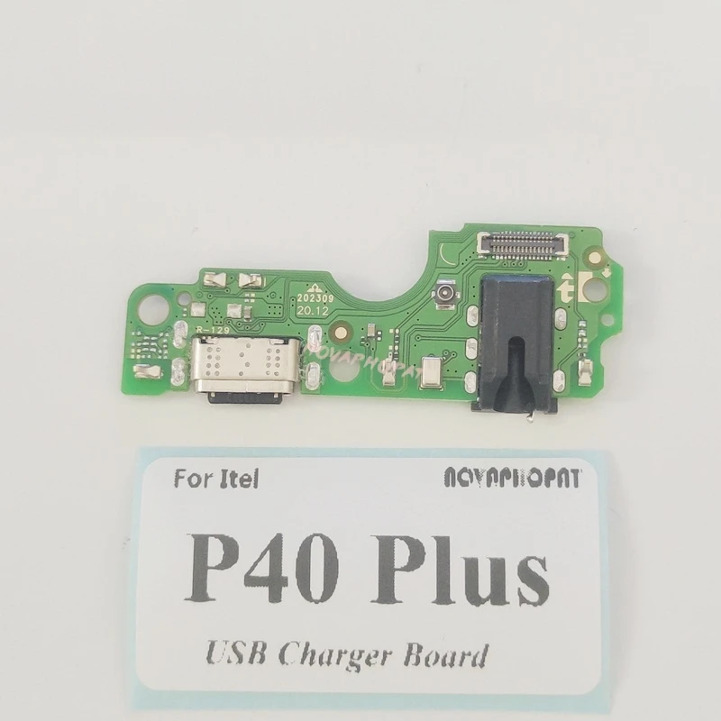 Novaphopat For Itel P40 Plus P683L USB Dock Charger Port Plug Headphone Audio Jack Microphone MIC Flex Cable Charging Board