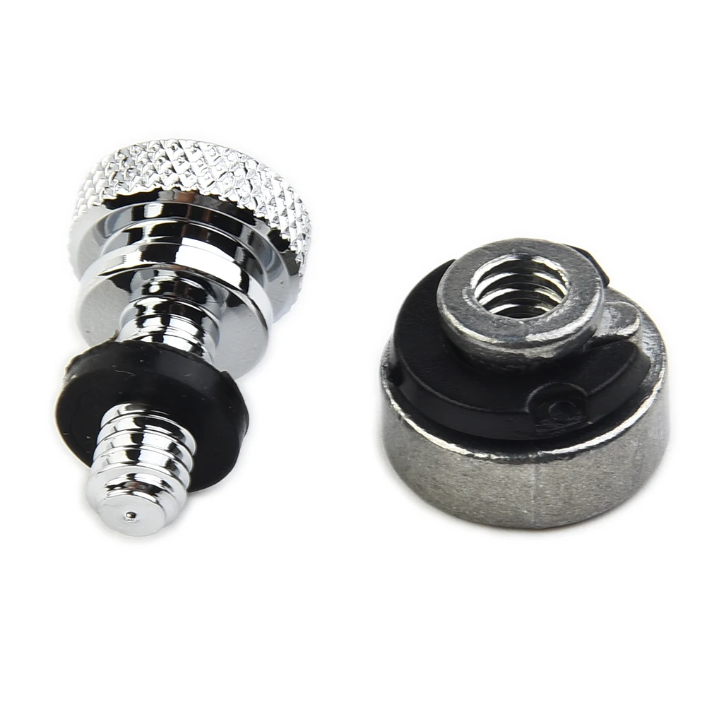 

Chrome Knurled Rear Bolt Screw Mount Nut Kit for For Touring Bikes Simple Installation Secure Locking Mechanism