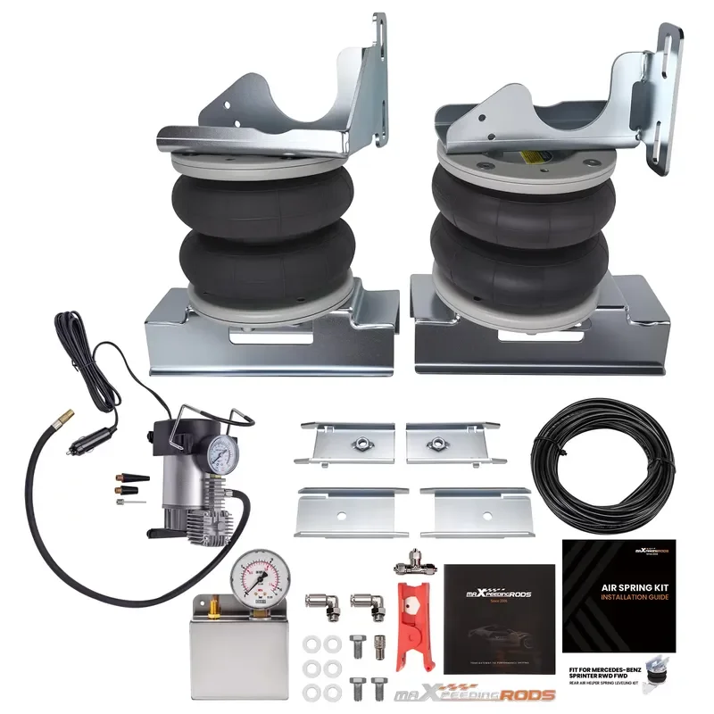 Air Suspension Spring Air Bag Kit + Compressor Kit for Mercedes-Benz Sprinter 2006-2020 Single Rear Wheel RWD