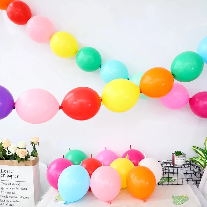 10/20/30Pcs 10Inch Tail Latex balloon Thickening Needle Link Globos Baby Shower Wedding Birthday Party Anniversary Decorations