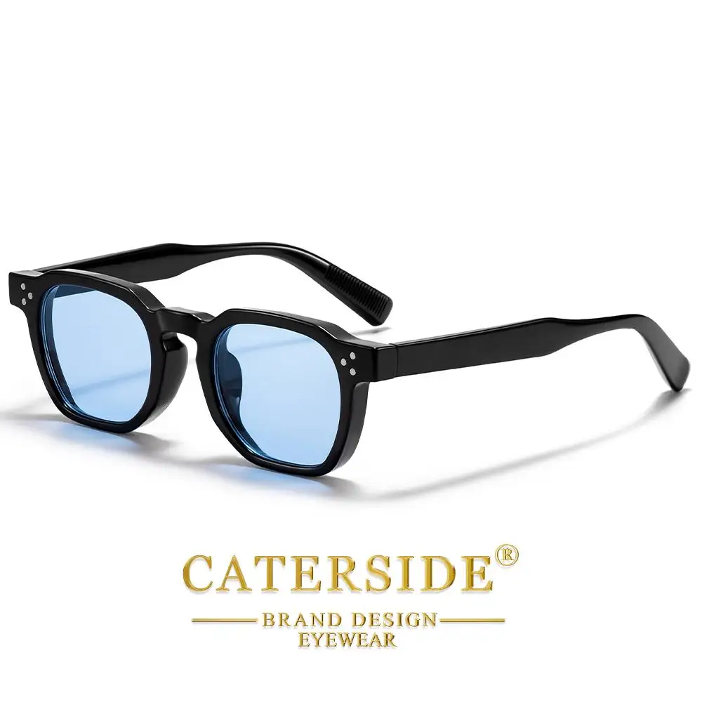 CATERSIDE Modische Herren-Sonnenbrille Markendesign Quadratische Punk-Sonnenbrille Damen Outdoor Reise Party Dekoration Geschenk Brille UV400 – Detail 11