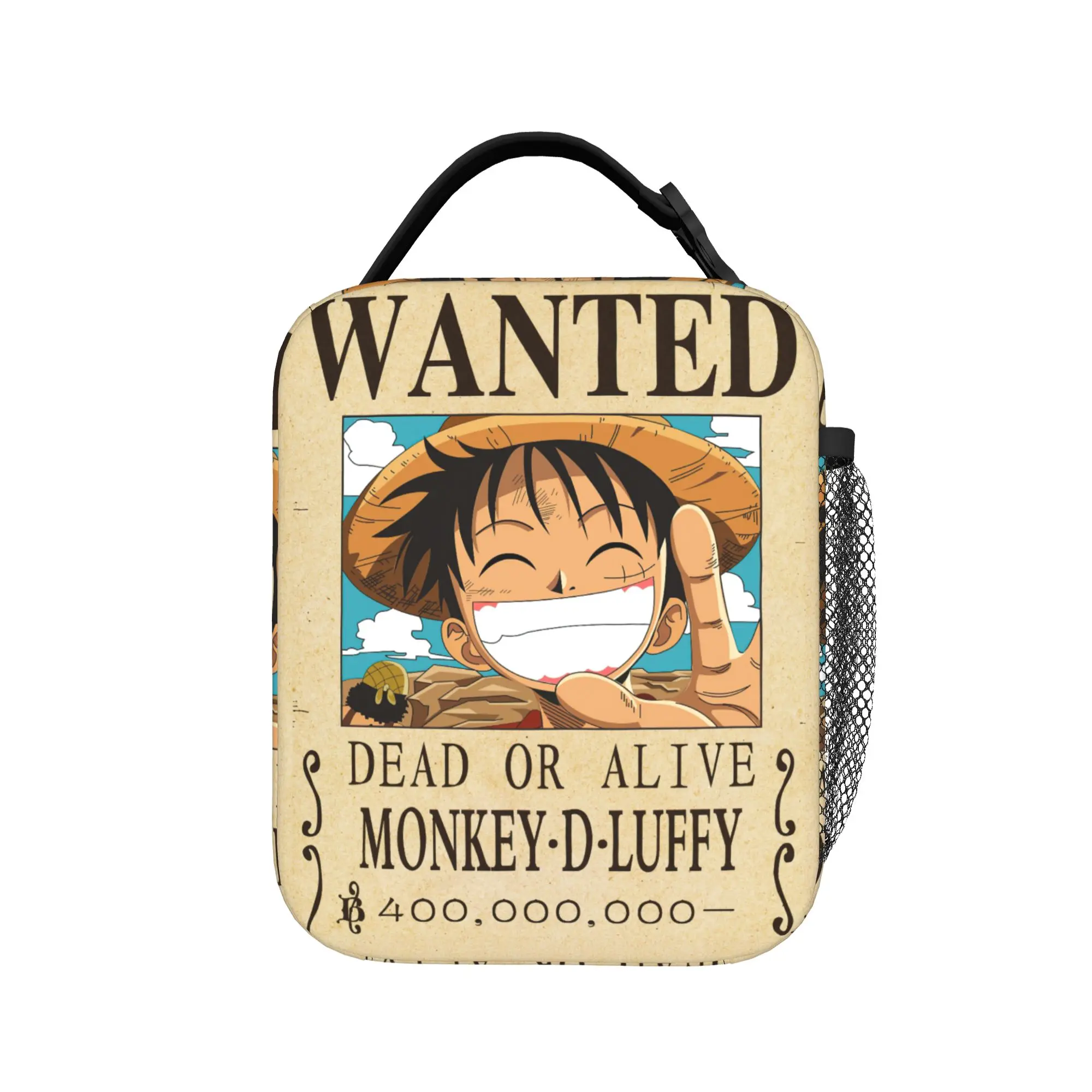 Ones Pieces Anime Wanted Posters Thermal Insulated Lunch Bags for Travel Luffys Reusable Food Bag Thermal Cooler Food Box