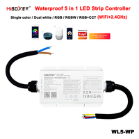 Miboxer WL5-WP Outdoor waterproof 5In1 2.4G  WiFi TUYA Voice Control For Single/Dual color RGB RGBW RGB+CCT Led Strip Controller