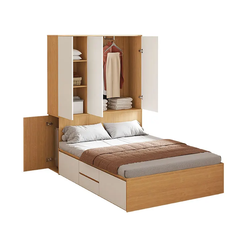 

Small apartment tatami bed wardrobe combination storage wardrobe bed multi-functional bed cabinet integrated pedal