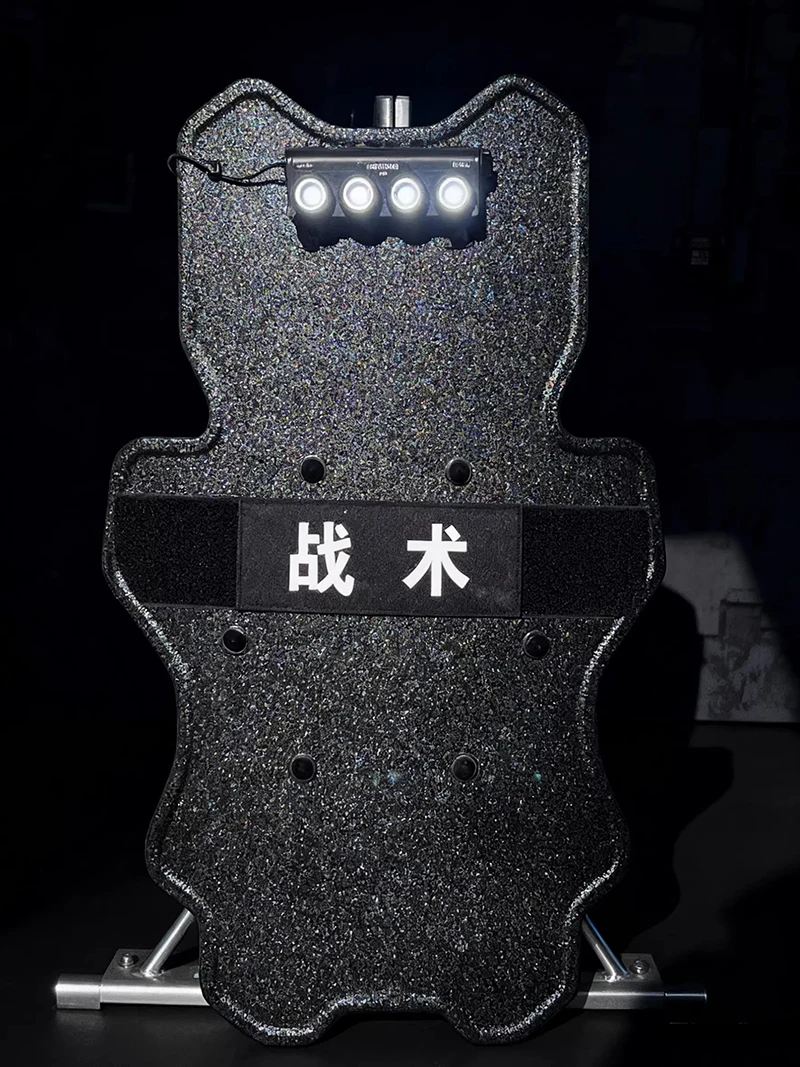 2026 New black sci-fi level 3 protection tactical shield cosplay prop, made of corrosion-resistant polyethylene view 3