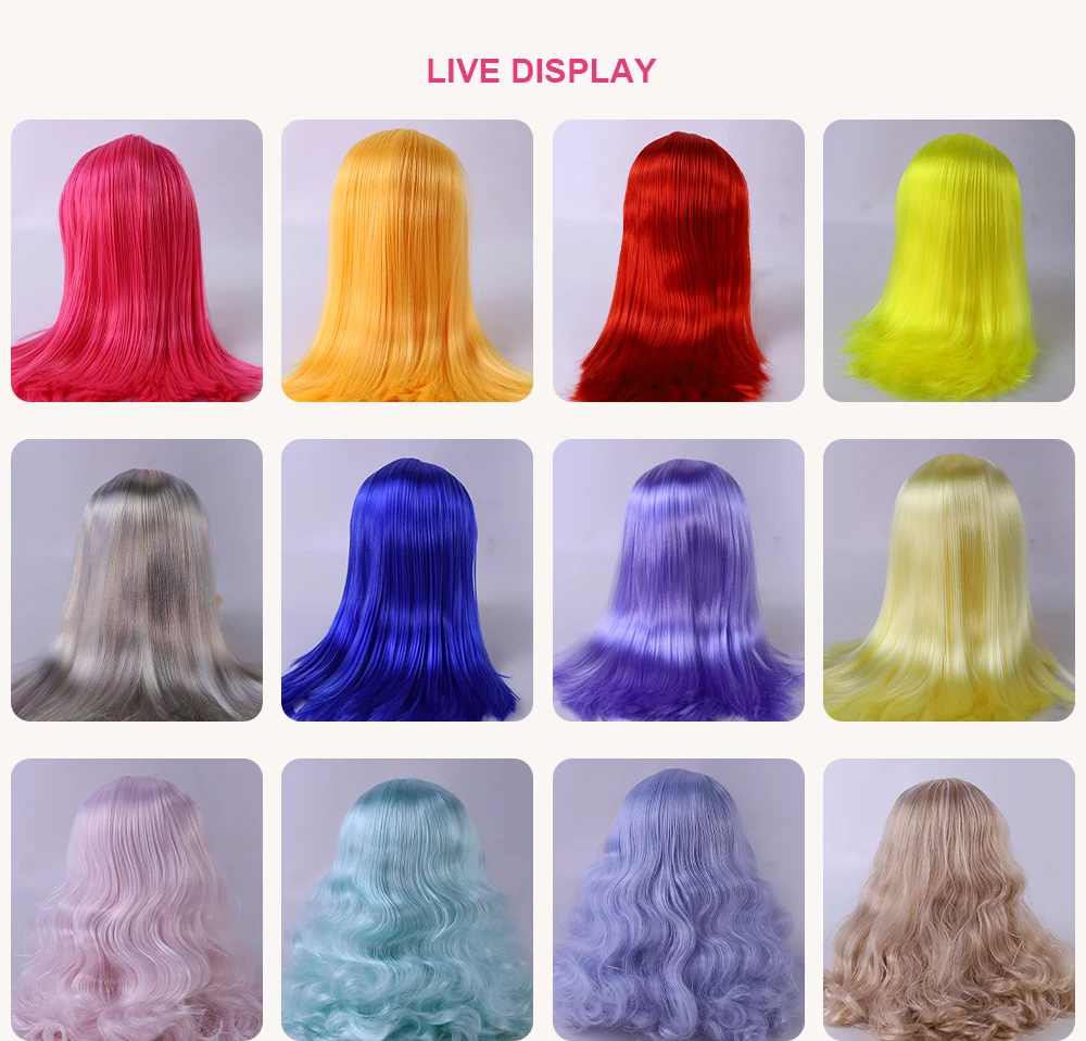 Blyth Doll 1/6 Scale RBL Scalp Wig with Hard Inner Ear Shell BJD Toy Accessory SD DIY Gift