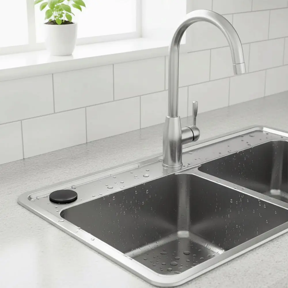 

Black Color Faucet Hole Cover Finishing Cover Sturdy Construction Sink Tap Hole Cap Anti-leakage Leak-proof