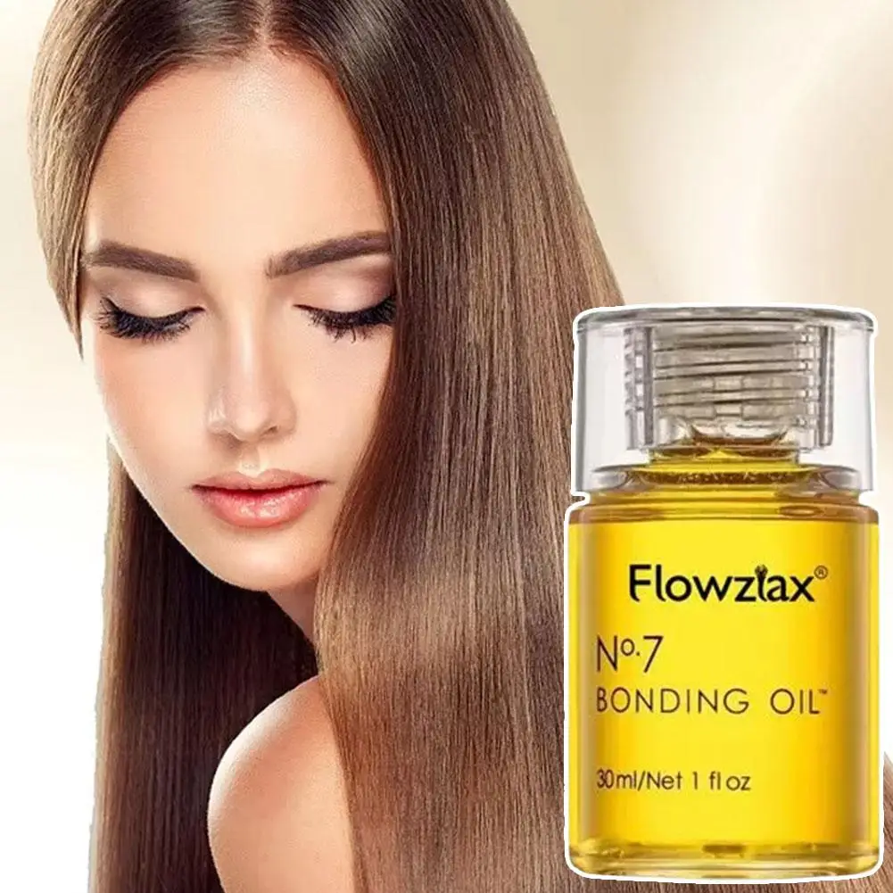 Flowzlax No.7 Bonding Oil 30ml Pro Hair Repair Bonding Treatment Smooth Frizz Split Ends Strengthen Nourish Shine Hair Oil Serum