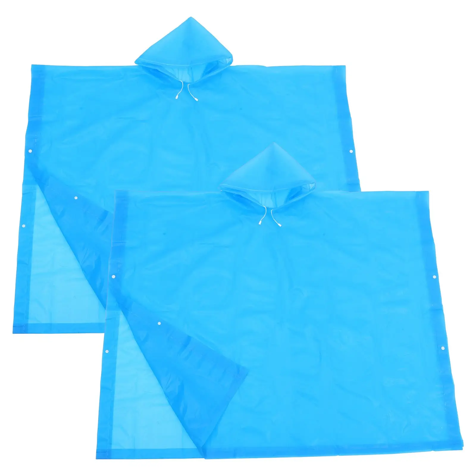 

2 pcs Lightweight Portable Reusable Adult Rain Poncho White Travel Camping Hiking Waterproof Cloak Hooded Raincoat