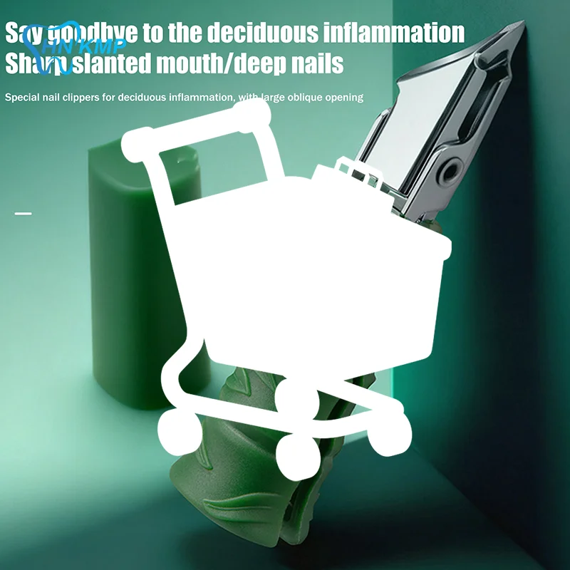 Duurzame nagelknipper met schuine rand, grote opening, spatwaterdichte nageltrimmers, nageltang, groene bamboevorm, huishoudelijk manicuregereedschap