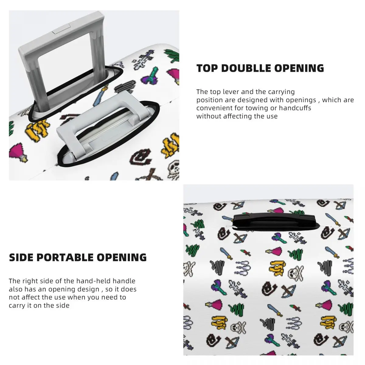 Vecchia scuola Runescape Player Killing Bundle Protezione della copertura della valigia Coperture protettive per bagagli da viaggio elastiche per 18-32 pollici