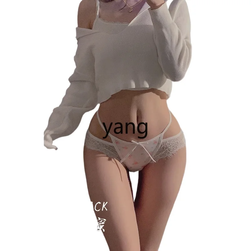 

Yjq French girl panties lace breathable bow low-rise briefs
