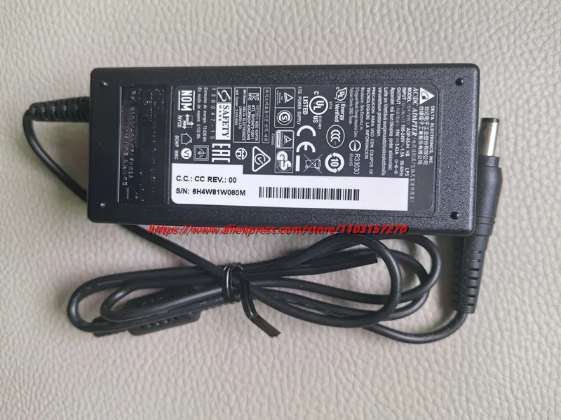 デルタ 19V 3.42A 65W 交換用 AC アダプター充電器 Fujikura FSM-27S