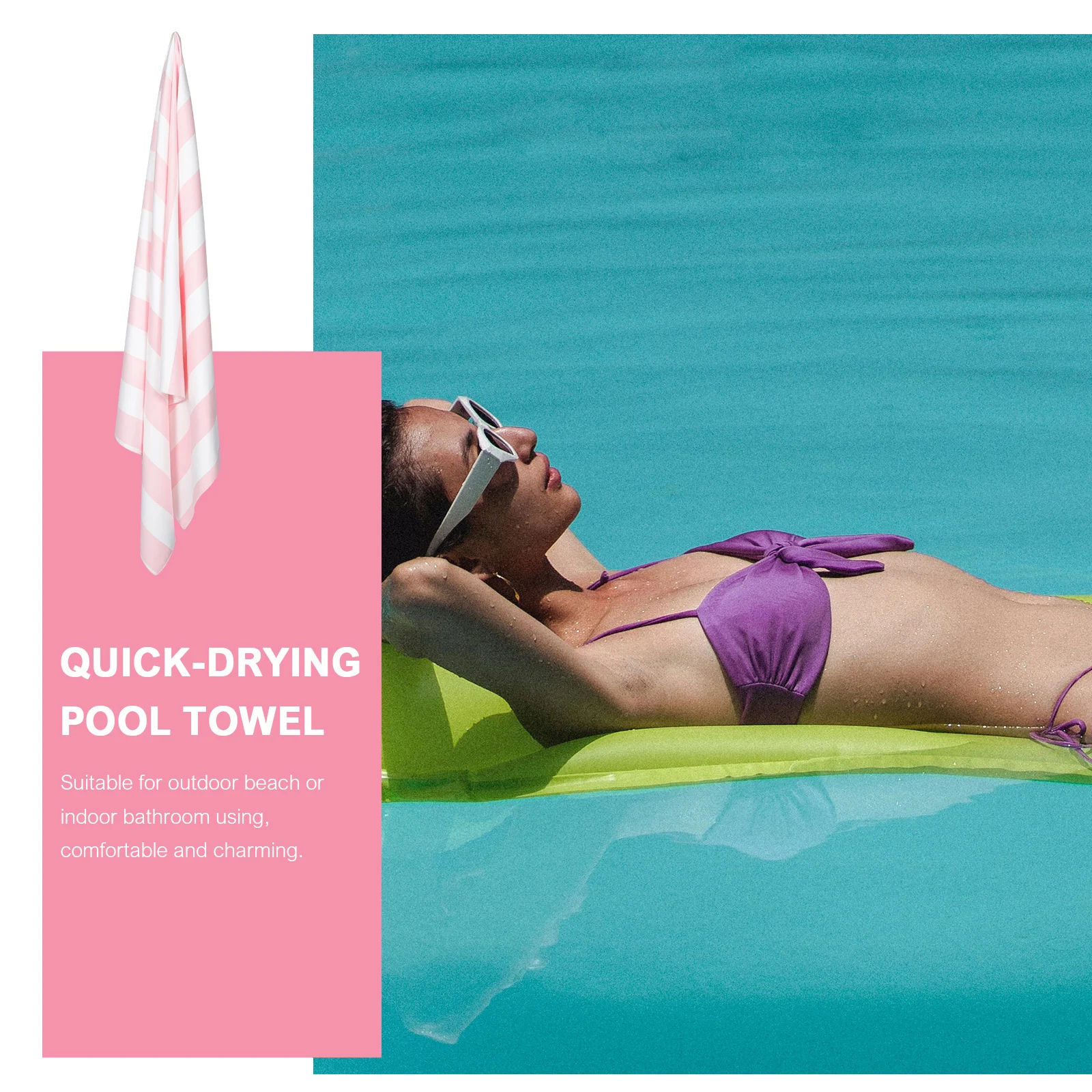

1Set Quick-Dry Large Beach Towel Comfortable Super Absorbent Skin-Friendly Travel Outdoor Pool Towel Beach Towels
