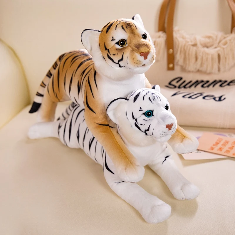 50cm Imitation Leopard Tiger Plush Toy Dolls Real Life Cartoon Animals Stuffed Dolls Holiday Gift Toy Giant Plushie Toys