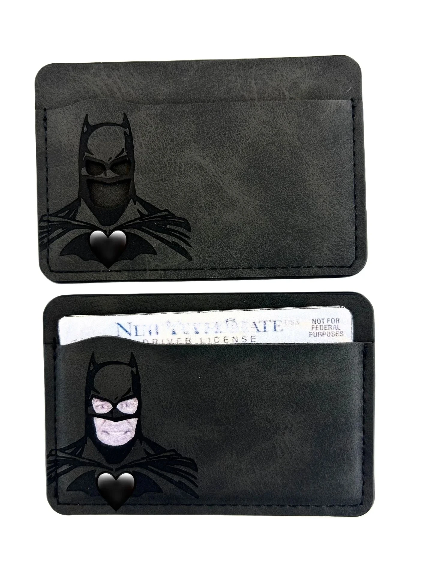 محفظة جلدية سوداء شخصية خارقة قناع حامل بطاقة الخفافيش معرف البطولية المحفظة هدية الرجال الجلود سليم حامل البطاقة المحفظة