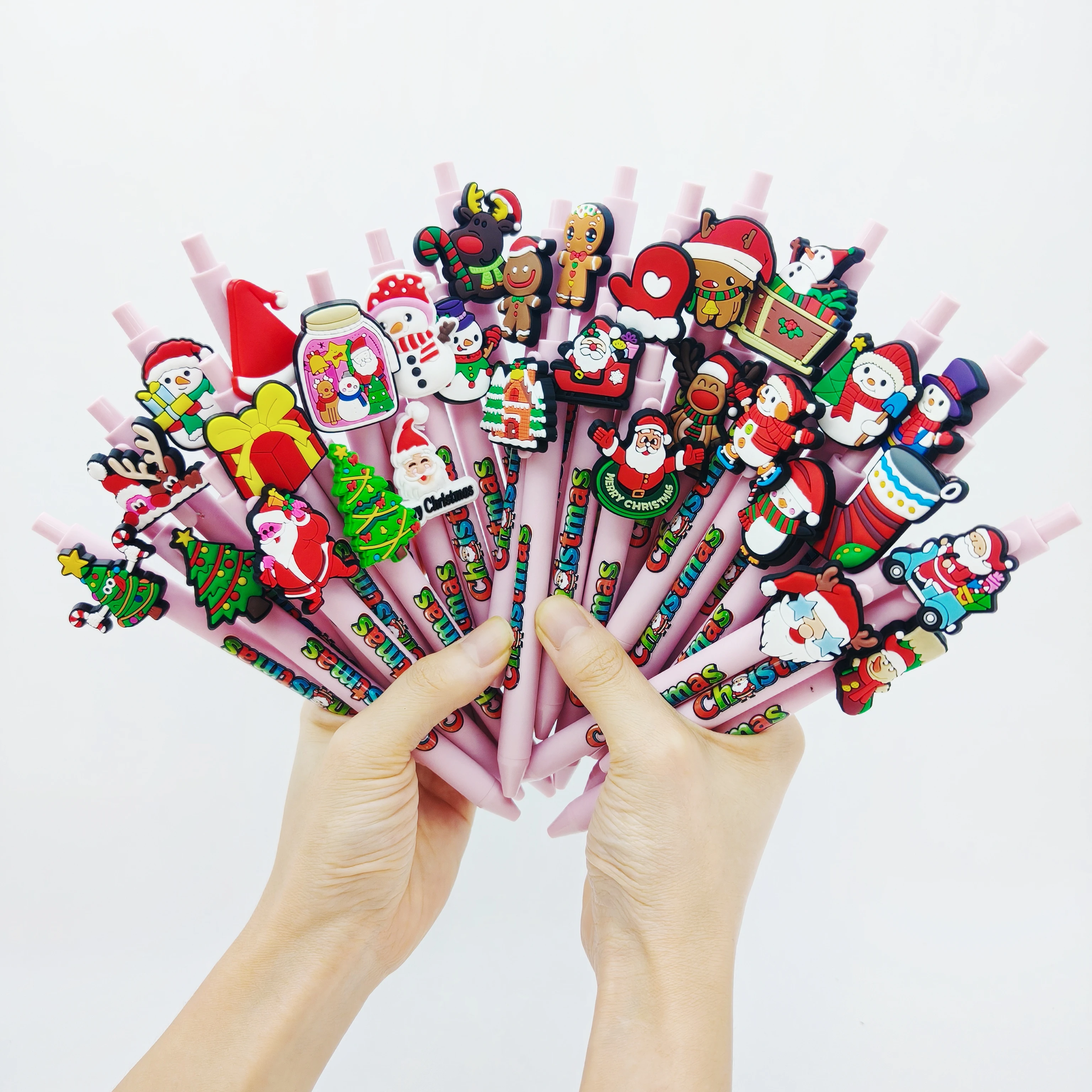 

20 шт./30 шт., шариковая ручка на рождественскую тематику, Рождественский лось, рождественская елочная нашивка, ледяная розовая серия, шариковая ручка с принтом