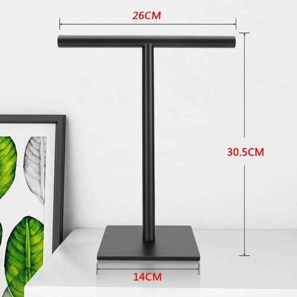 Stainless Steel Bath Towel Stand T-Shape Movable Towel Bar Rack Rustproof Creativity Hand Towel Holder Countertop