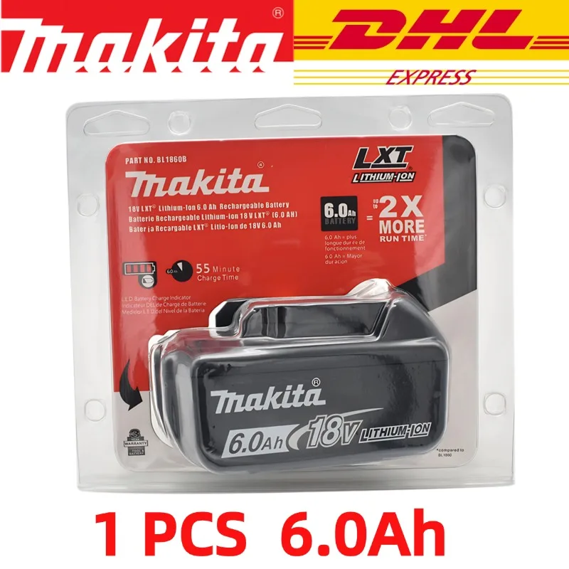DHL Schip Makita 18 V 6.0Ah Oplaadbare Batterij, voor Makita BL1830 BL1830B BL1840 BL1840B BL1850 BL1850B Elektrisch Gereedschap Batterij