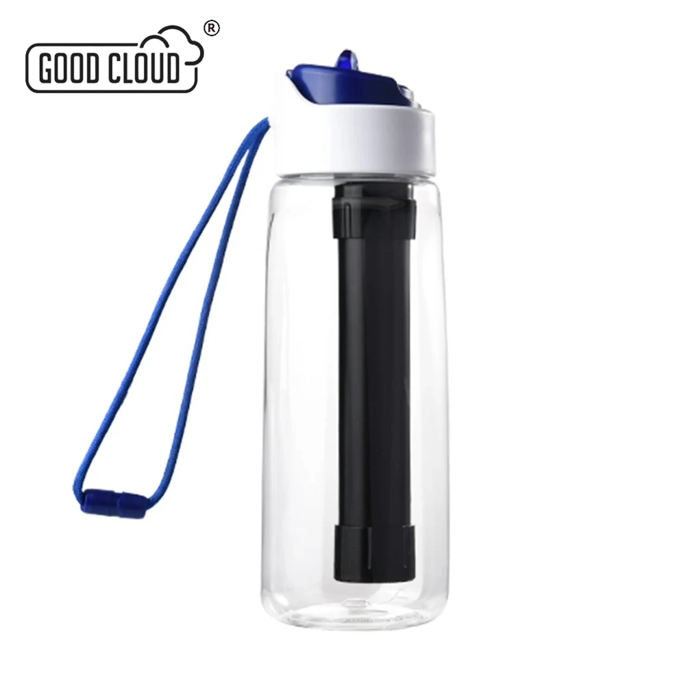 

Portable Straw Water Filter Cup 750ml Large Capacity Water Purifier Locking Cap Water Filter Bottle for Outdoor Sports Camping