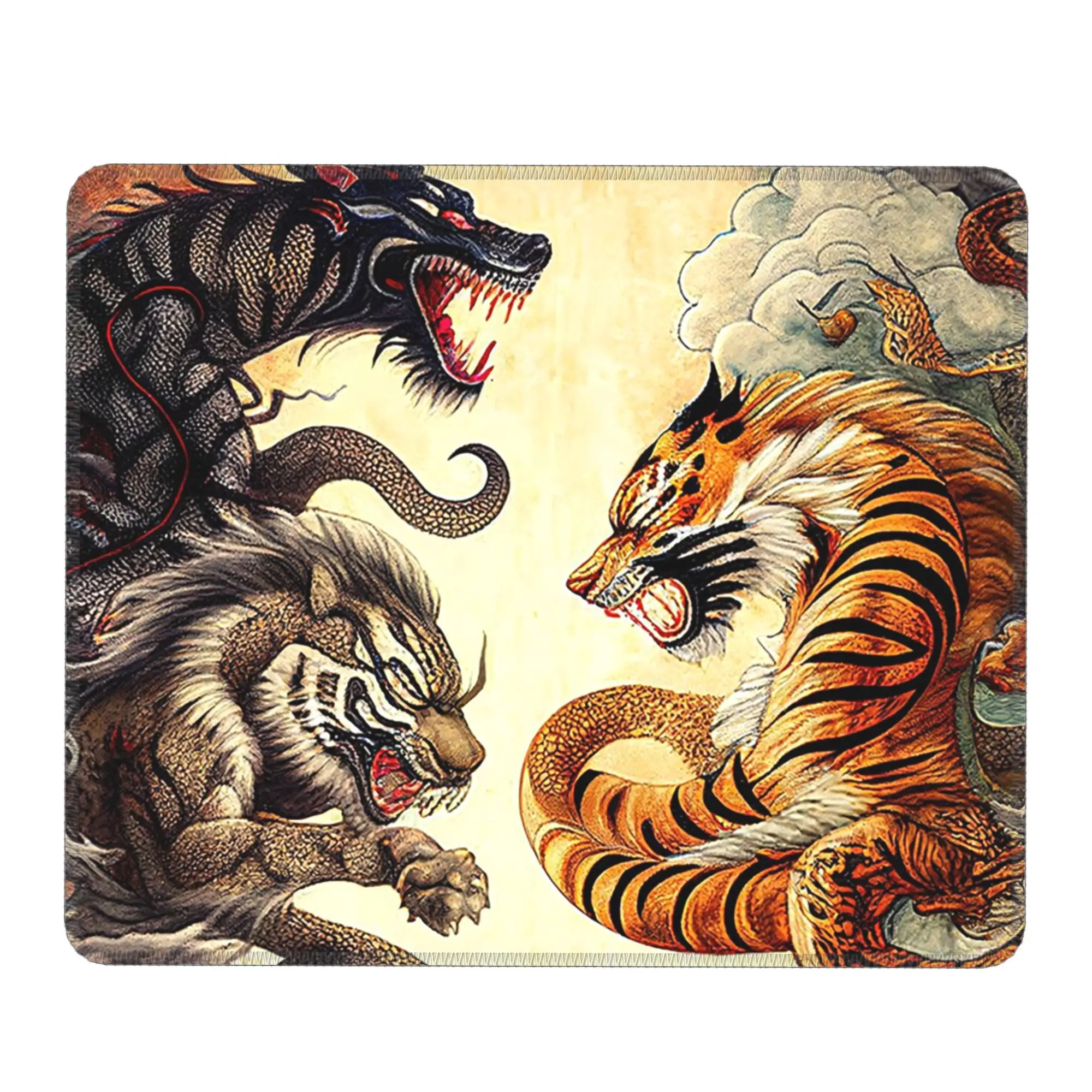 Domineering Dragon And Tiger Fight Mouse Pad Computer Keyboard Mouse Mat Gamer PC Laptop Desk Mat Office Accessories Table Mats