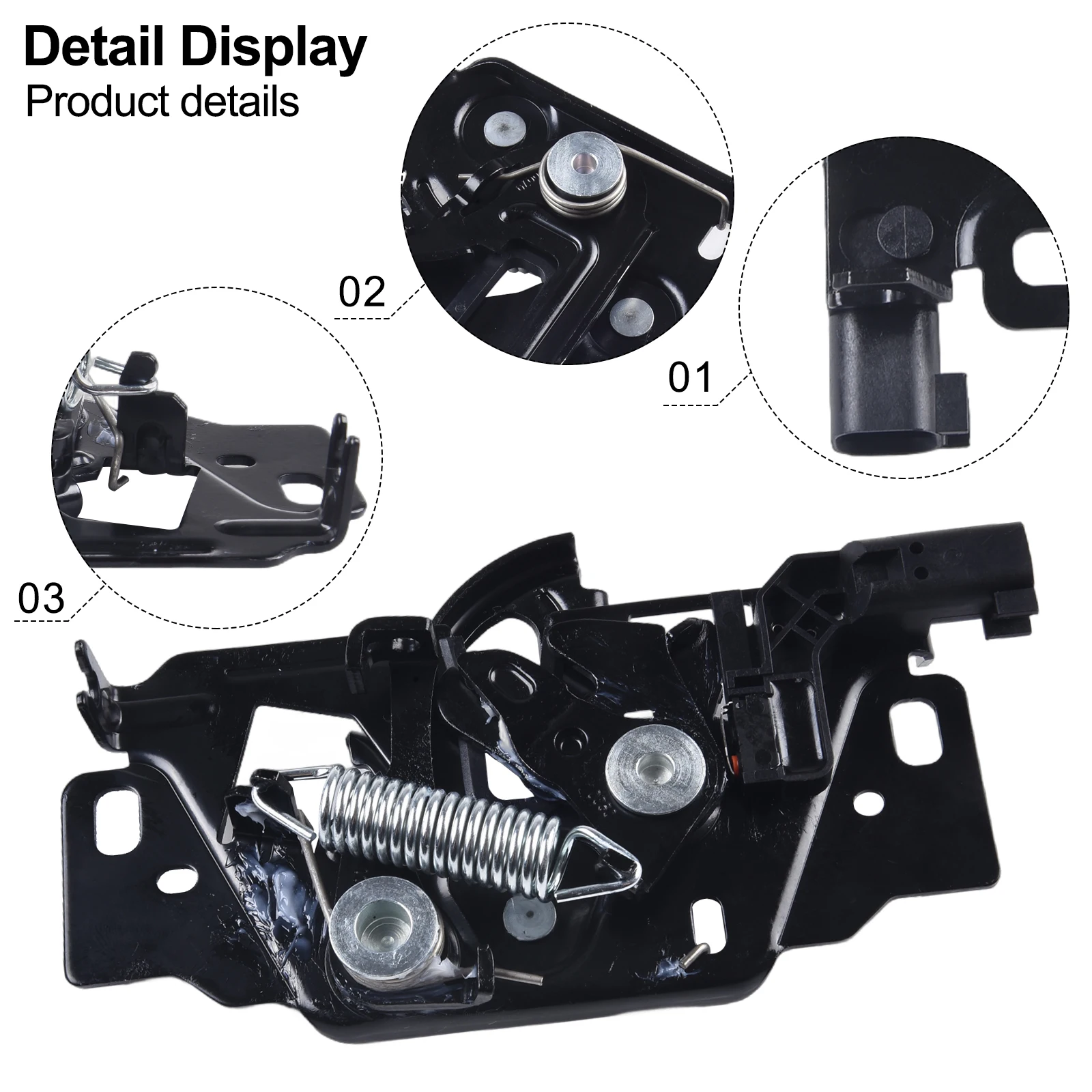 

Bonnet Hood Lock Latch Metal 1033011-00-G Black Car Accessories Direct Replacement High Quality Practical To Use