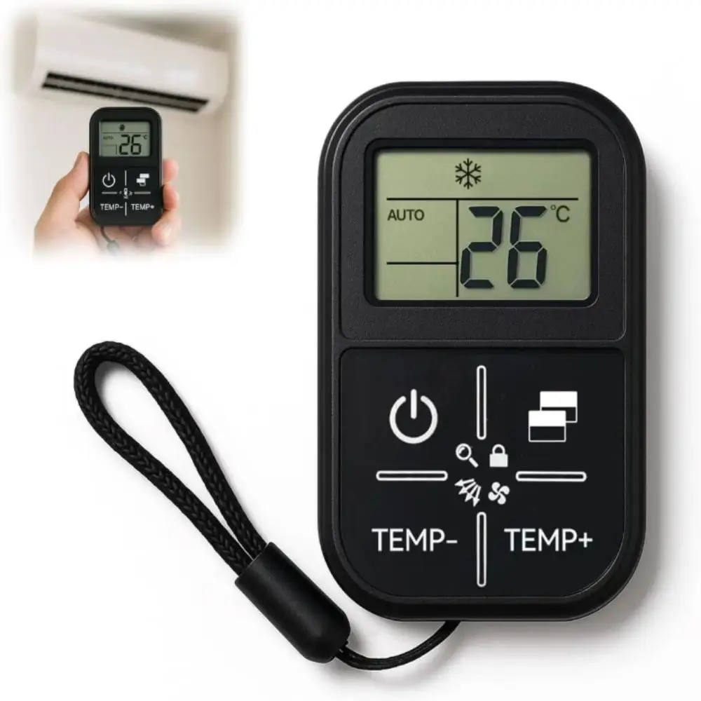 Temperature Display Universal Remote Control CR2032 Battery Thermometer Function Air Conditioner Remote Portable Handle