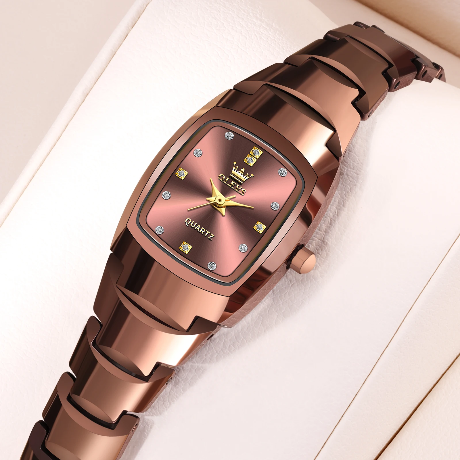 OLEVS Rose Gold Waterproof Top Brand New Original Luxury Ladies Watch Fashion Stainless Steel Minimalist Quartz Women\'s Watches