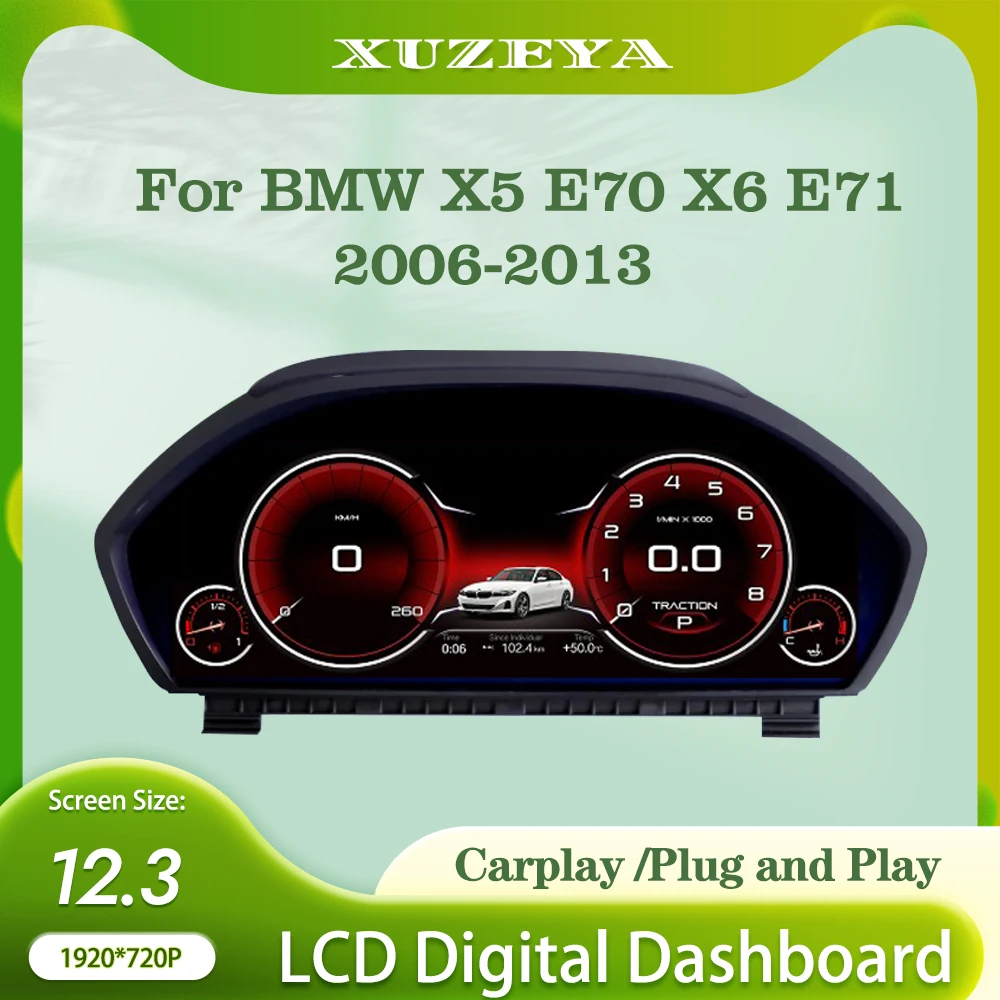Digital instrument cluster for BMW X5 E70 X6 E71 2006-2013 CCC CIC Odometer,HUD instrument cluster, speedometer cluster Carplay