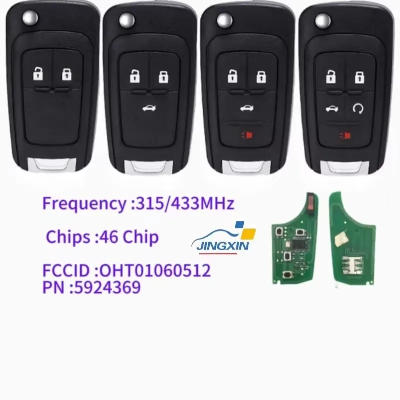 

Jingxin OHT01060512 Remote Car Key 2B/3B//4B/5B Fob 5B 315MHz/433MHz ID46 7941 for Chevrolet Cruze Camaro Malibu Sonic Opel GMC