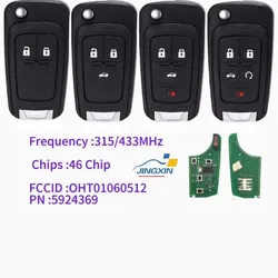 Jingxin OHT01060512 Remote Car Key 2B/3B//4B/5B Fob 5B 315MHz/433MHz ID46 7941 for Chevrolet Cruze Camaro Malibu Sonic Opel GMC