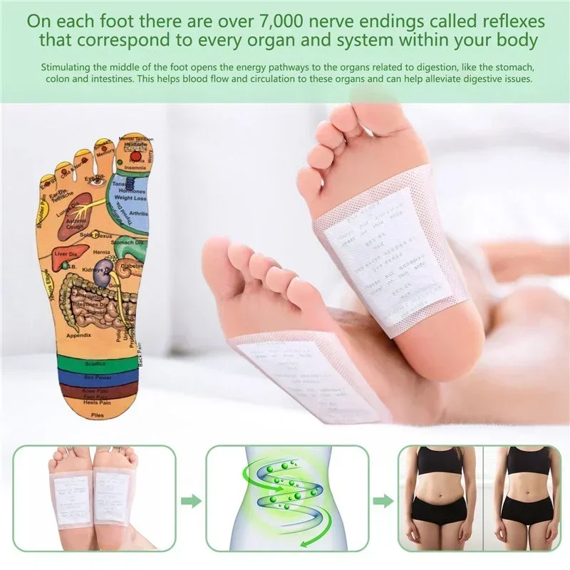 10-100pcs Foot Patch Bamboo Pads Toxins Remover Cleansing Detox Foot Sticker Improve Sleep Slimming Body Shaping Foot Care Tool