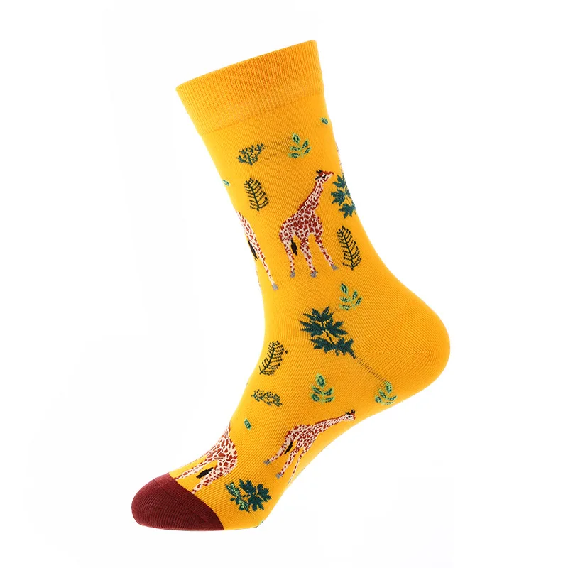 Chaussettes colorées pour femmes, animal mignon, vache, girafe, bas de discussion, fleur de dessin animé, irritation, bonbons créatifs, chaussettes drôles, mode