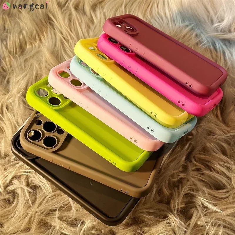 For Xiaomi 13 Pro Poco F5 F4 X2 Note 12 12T 11T Pro Plus 5G Turbo Phone Case 3D Stereo Solid Color Matte Thicken Silicone Case