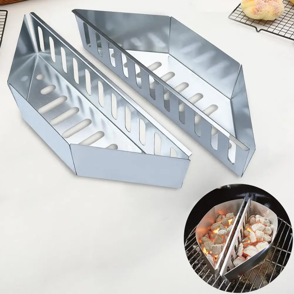 Air Flow Charcoal Holder Stainless Steel Bbq Charcoal Basket Holders for Even Burning Grill Accessories for Various Foods Wood