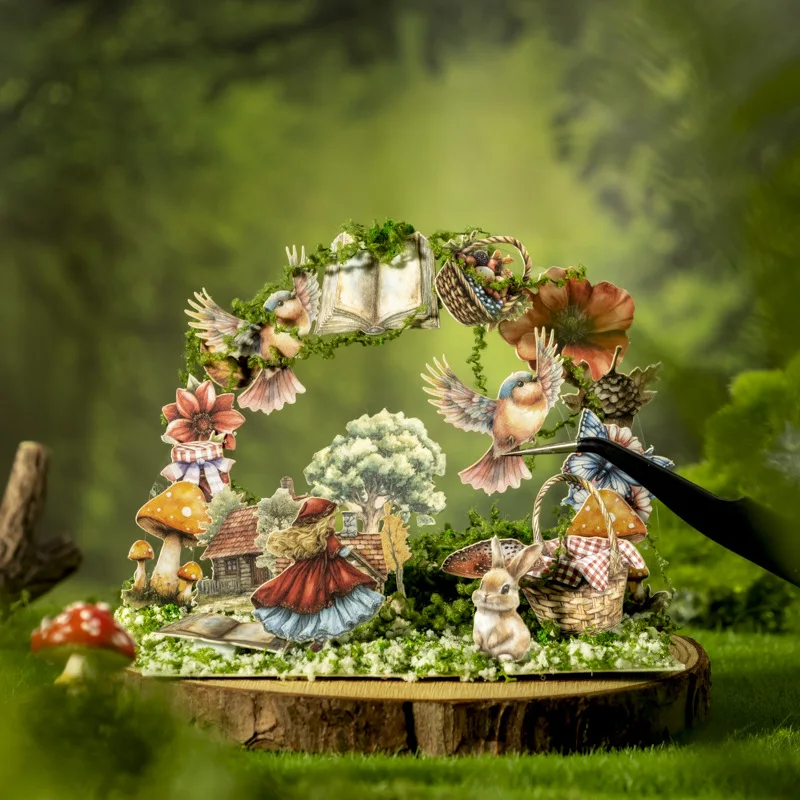 

1 упаковка/2 упаковки, мини-украшения для журналов из ПЭТ серии «Сказочный город», 60 листов/коробка, наклейки размером ладони для