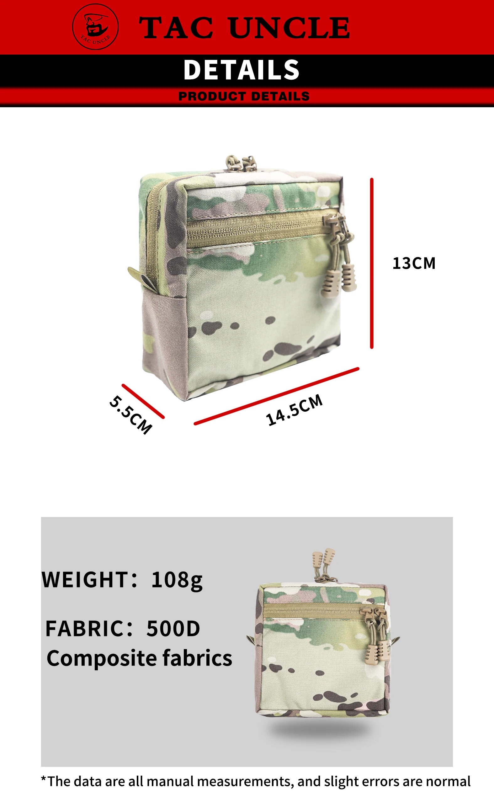 Poche à Accessoires PEW Tactical 6x6, MOLLE, Pour Chasse Et Tactique, Neuve