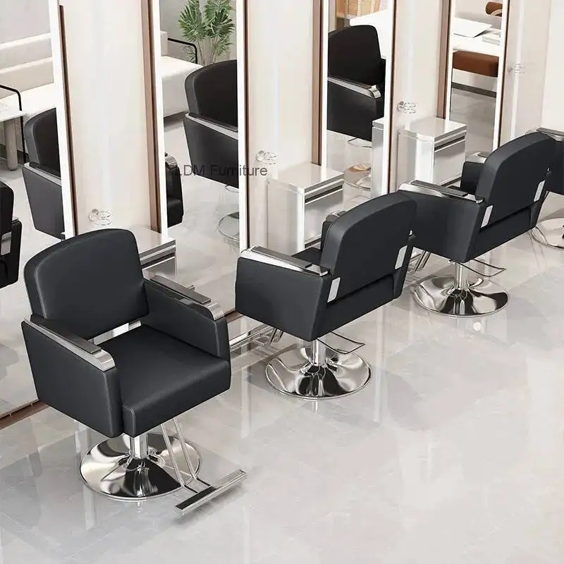 Professional Chair Soft Rolling Living Luxury Room Fashionable Hair Barber Barber Light Chair Salon Accent Furniture Silla XYBC