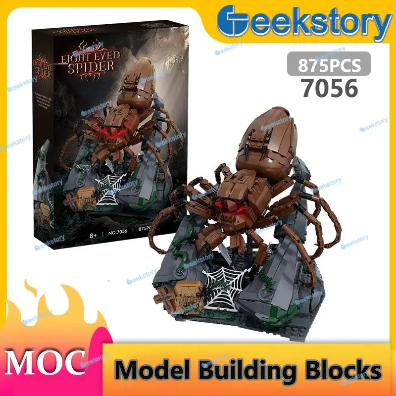 

Creative 875pcs Forest Spider Collection Model Building Block Set 7056 Boys Assembled Animal Ornaments MOC Bricks DIY Toys Gift