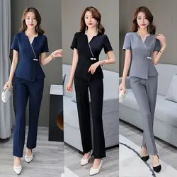 Black Beautician Overalls Working Hotel Club Spa Foot Bath Slim Suit Salon Work Clothes Women Esthetician Uniform For Massage