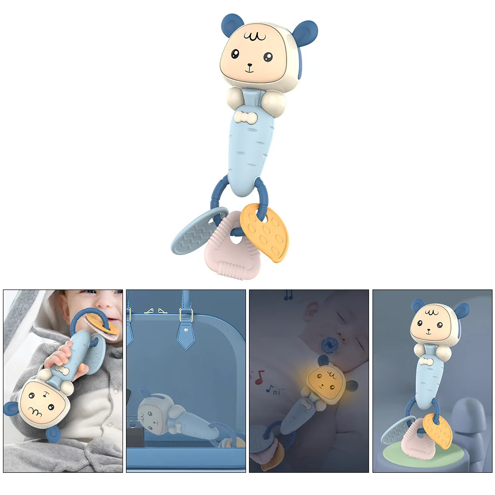 

1Pcs Baby Teether Blue Durable Convex Point Design Infant Toddler Pain Relief Rattle Sensory Molar Stick Educational Accessory