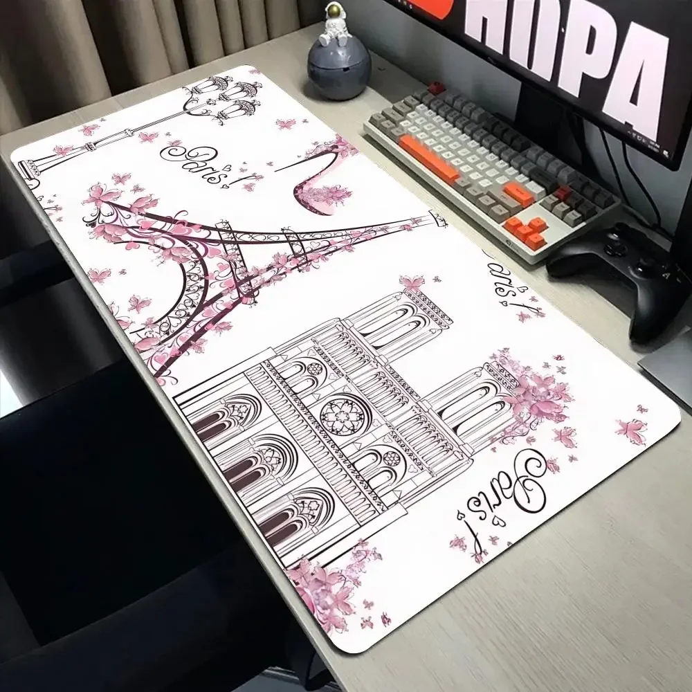 

Eiffel Tower Mouse Pad Large Computer Office Game Table Mats XXL Rubber Anti-slip Gaming Keyboard Mousepads Long Desk Pads