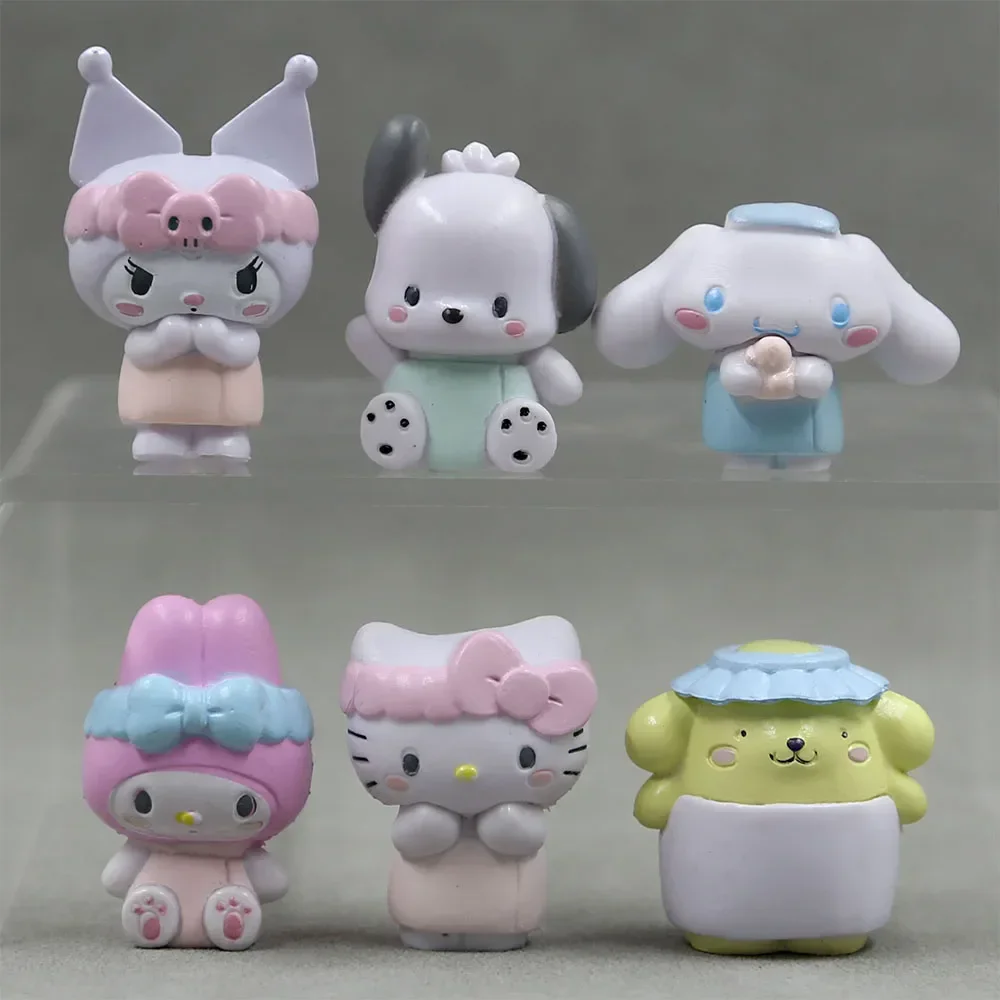 Sanrio Bathroom Bath Towel Doll Melody Kuromi Pachacco Bathroom Cartoon Model Kawaii Decoration Toys Anime Figure Children Gifts