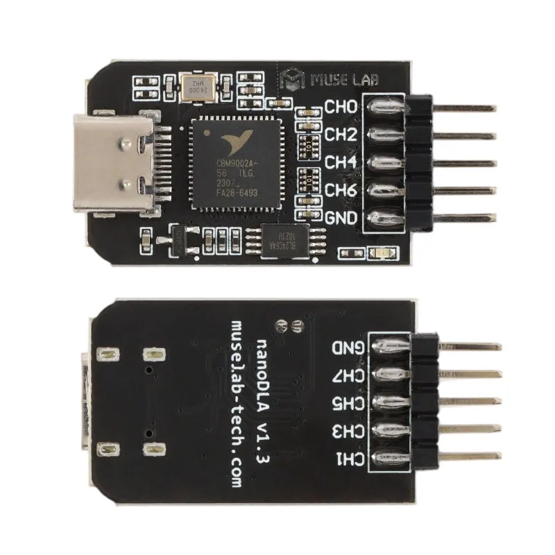 Mini Logic Analyzer Type‑C 24MHz 8CH Debug Tool for MCU ARM FPGA Digital Signal Protocol Analysis