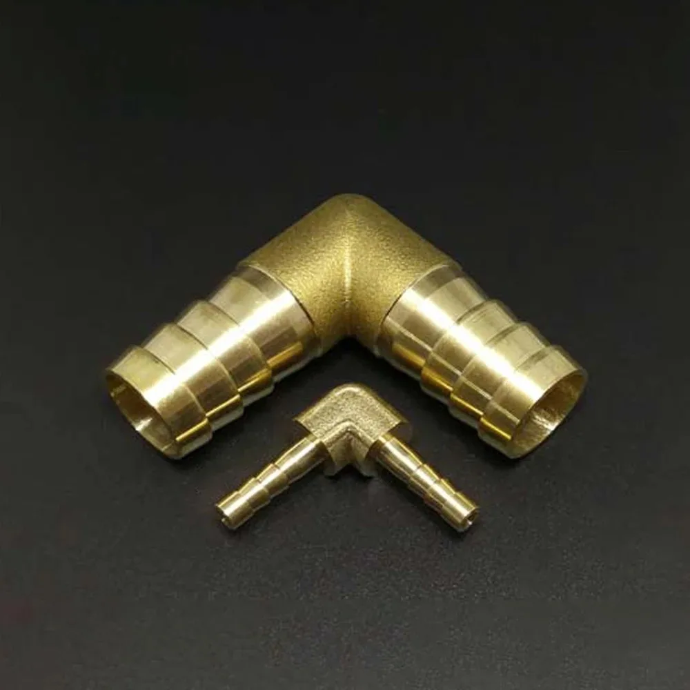 3 4 5 6 8 10 12 14 16 19 25mm Hose Barb Equal Reudcing Elbow Connector Hosetail 90 Deg Adapters Transfer Brass Pipe Fitting Fuel