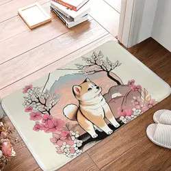 Bath Non-Slip Carpet Edgy Shiba Inu With Japanese Art Style Bedroom Mat Entrance Door Doormat Floor Decor Rug