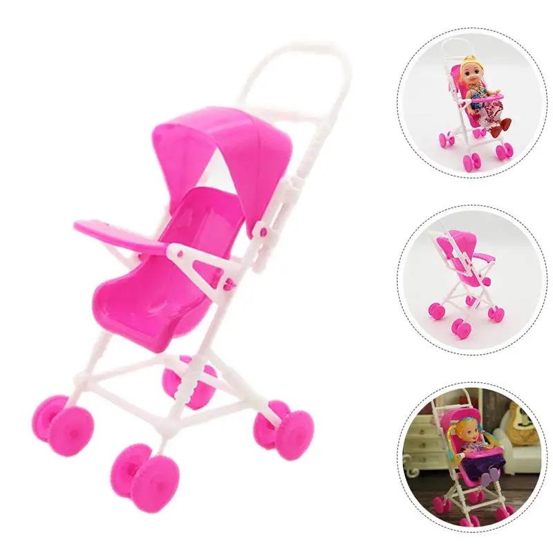 Baby Stroller Simulation Dolls Pushchair Children Baby Stroller Toy For Girls House Accessories Pretend Play Toy