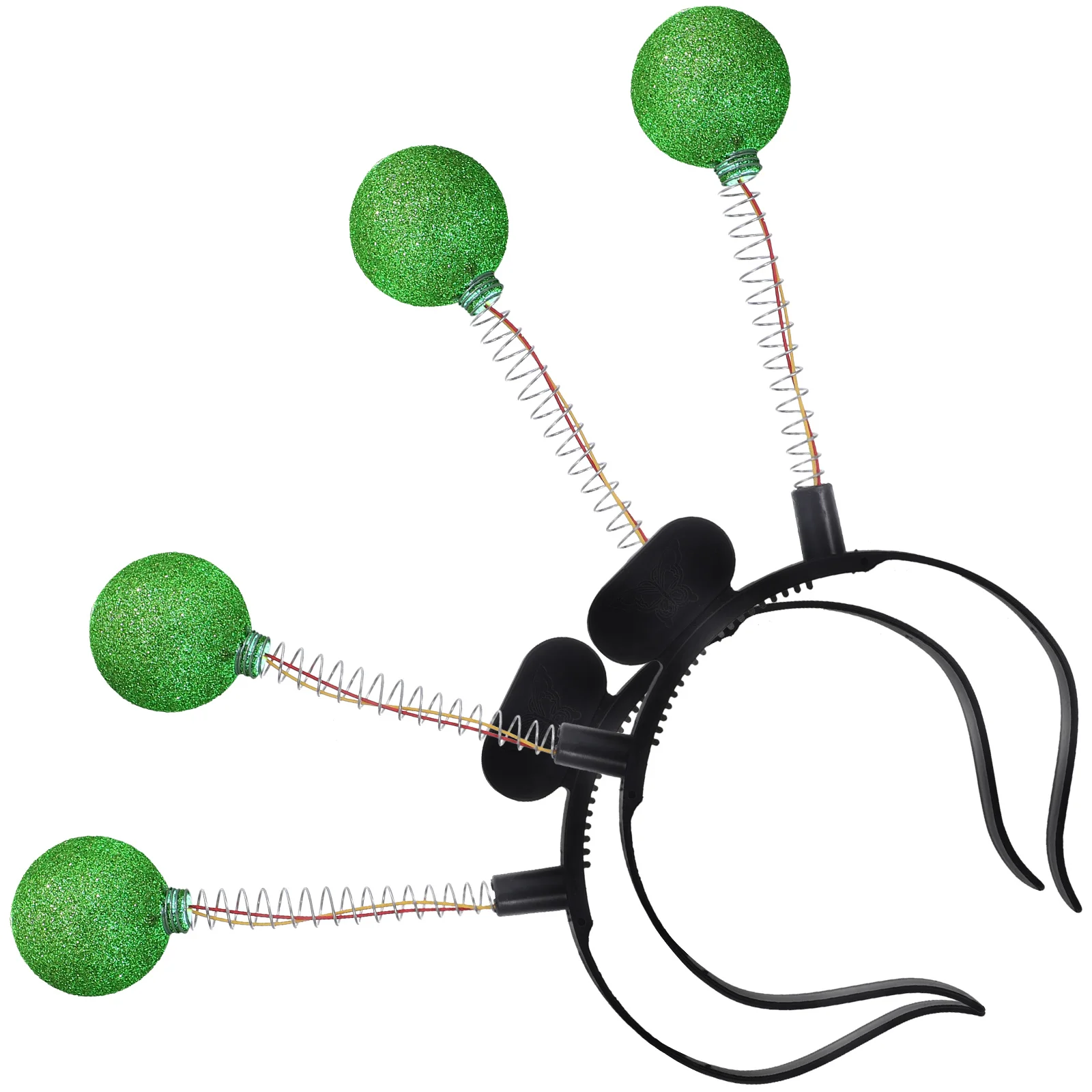 

2Pcs LED Alien Headband Green Glitter Hair Accessories Plastic Balls Women Halloween Costume Party Photo Props Funny Hoop