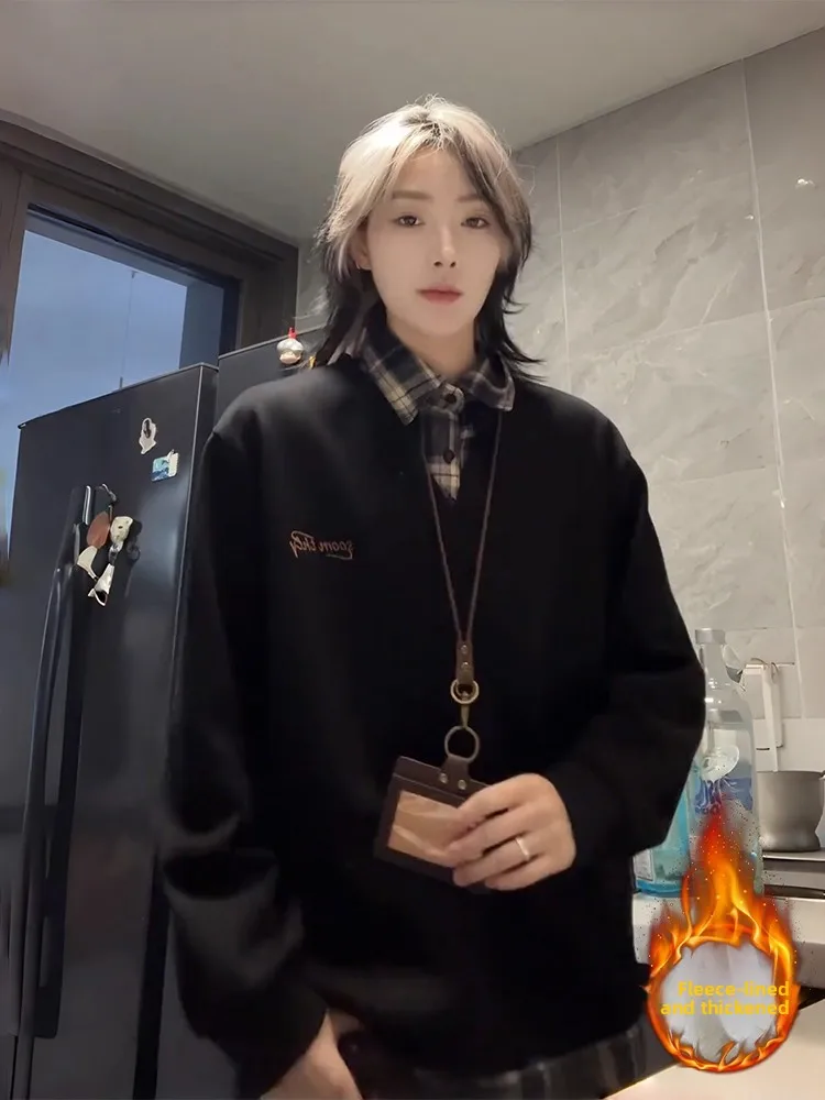 

Мужская хлопковая толстовка American Sle V-Ne Fce Lined Long Sve Island, зимняя мужская клетчатая толстовка в клетку для колледжа