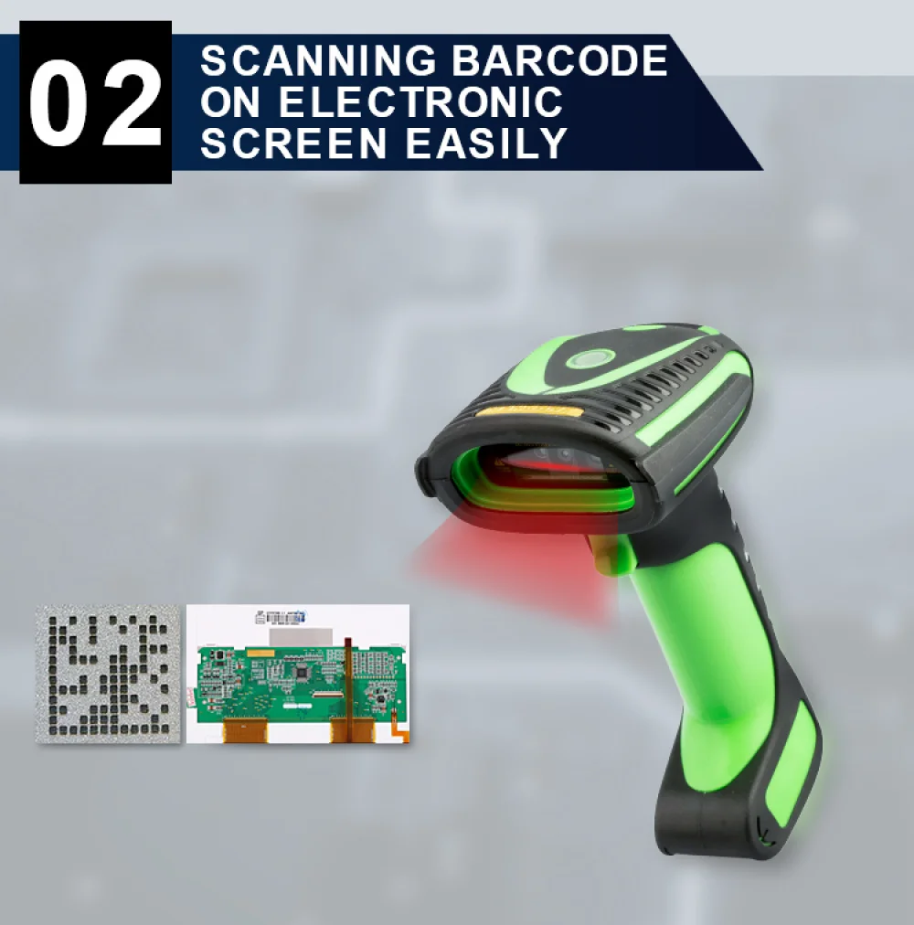 Беспроводной промышленный 2D-сканер штрих-кодов 2,4G IP65 DPM ударопрочный, дополнительная высокая производительность
